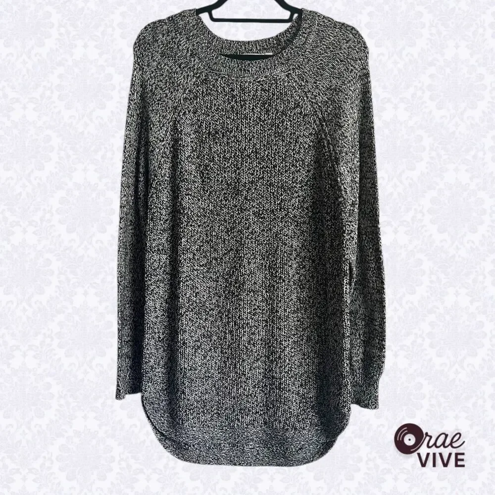 RD Style Rowca Grey Heathered Knit Sweater Brown Suede Elbow Patches Women's XXL - Picture 3 of 8